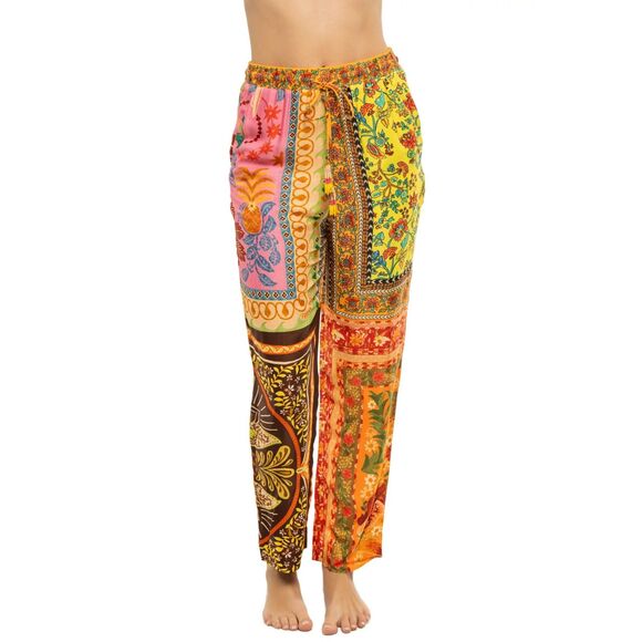 Farm Rio Mixed Scarves Pants - Picture 2 of 5